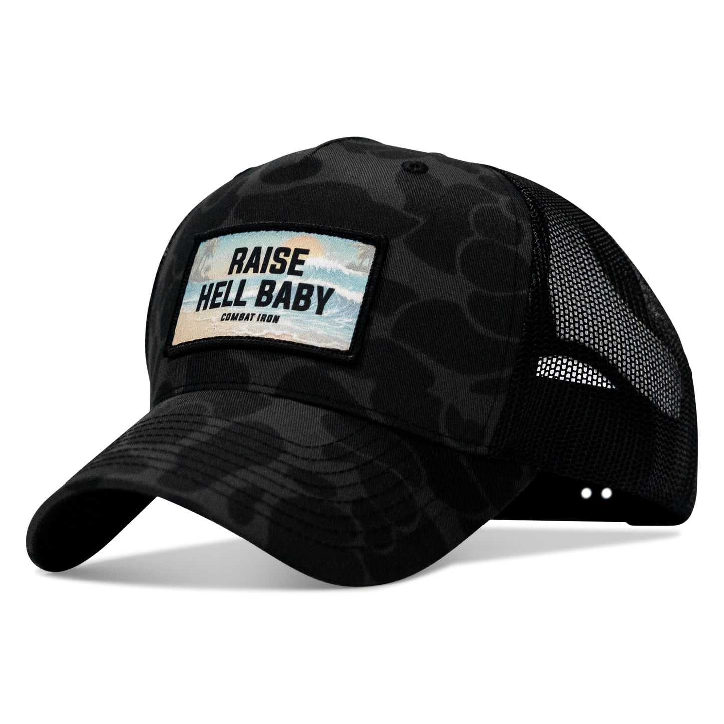 Raise Hell Baby Sunset Patch Snapback Hat