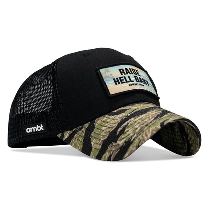 Raise Hell Baby Sunset Patch Original Ripstop Snapback Hat