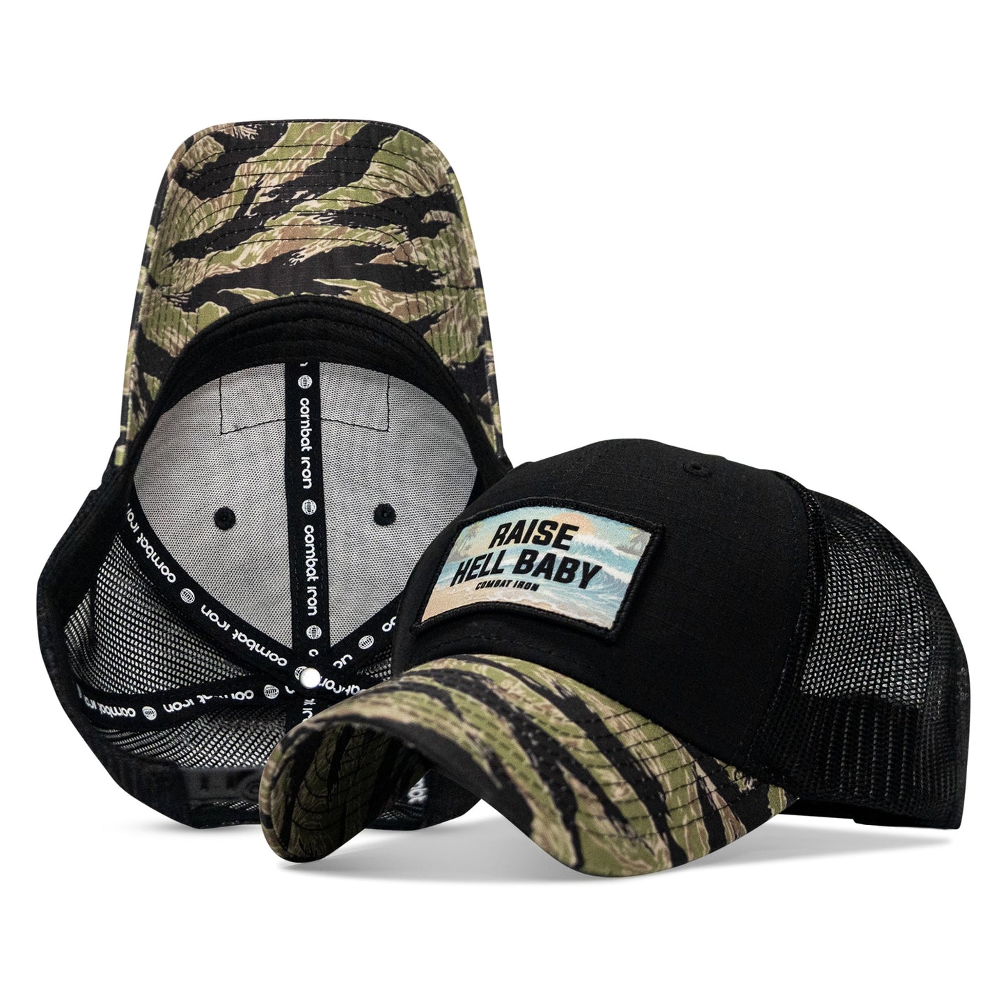 Raise Hell Baby Sunset Patch Original Ripstop Snapback Hat