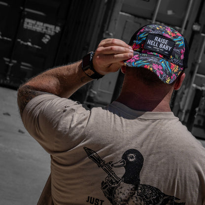 Raise Hell Baby Patch Tactical Ripstop Mesh Snapback Hat