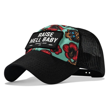 Raise Hell Baby Patch Tactical Ripstop Mesh Snapback Hat