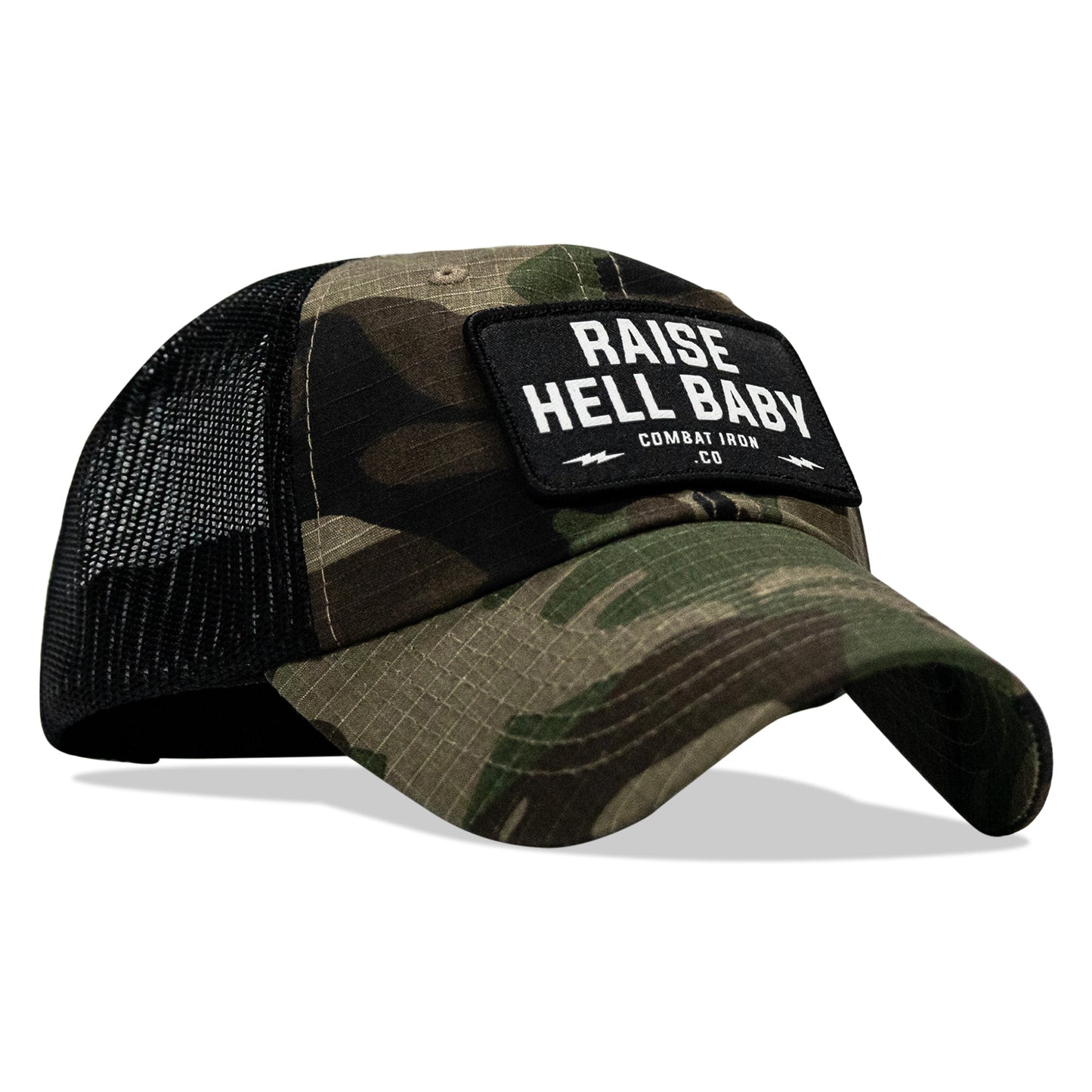 Raise Hell Baby Patch Tactical Ripstop Mesh Snapback Hat