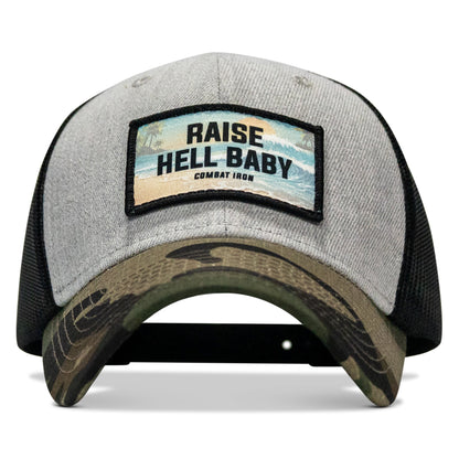 Raise Hell Baby Sunset Patch Original Ripstop Snapback Hat