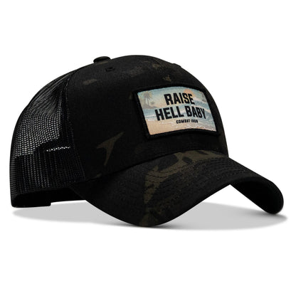 Raise Hell Baby Sunset Patch Snapback Hat