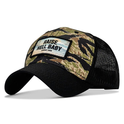 Raise Hell Baby Sunset Patch Original Ripstop Snapback Hat