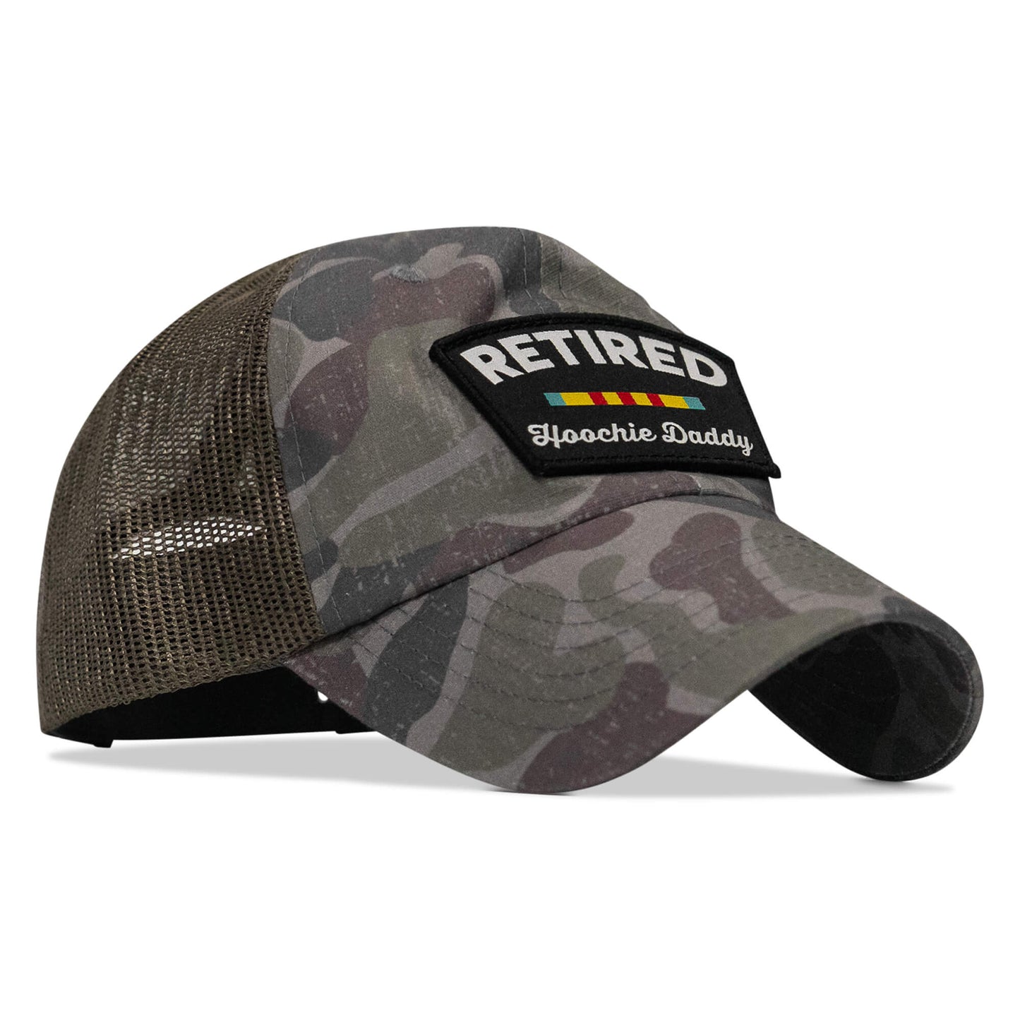 Retired Hoochie Daddy Veteran Patch Ripstop Tactical Mesh Snapback Hat