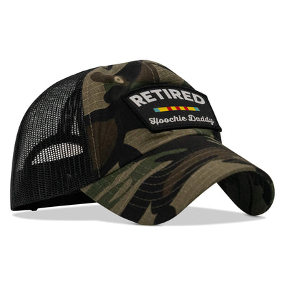 Retired Hoochie Daddy Veteran Patch Ripstop Tactical Mesh Snapback Hat