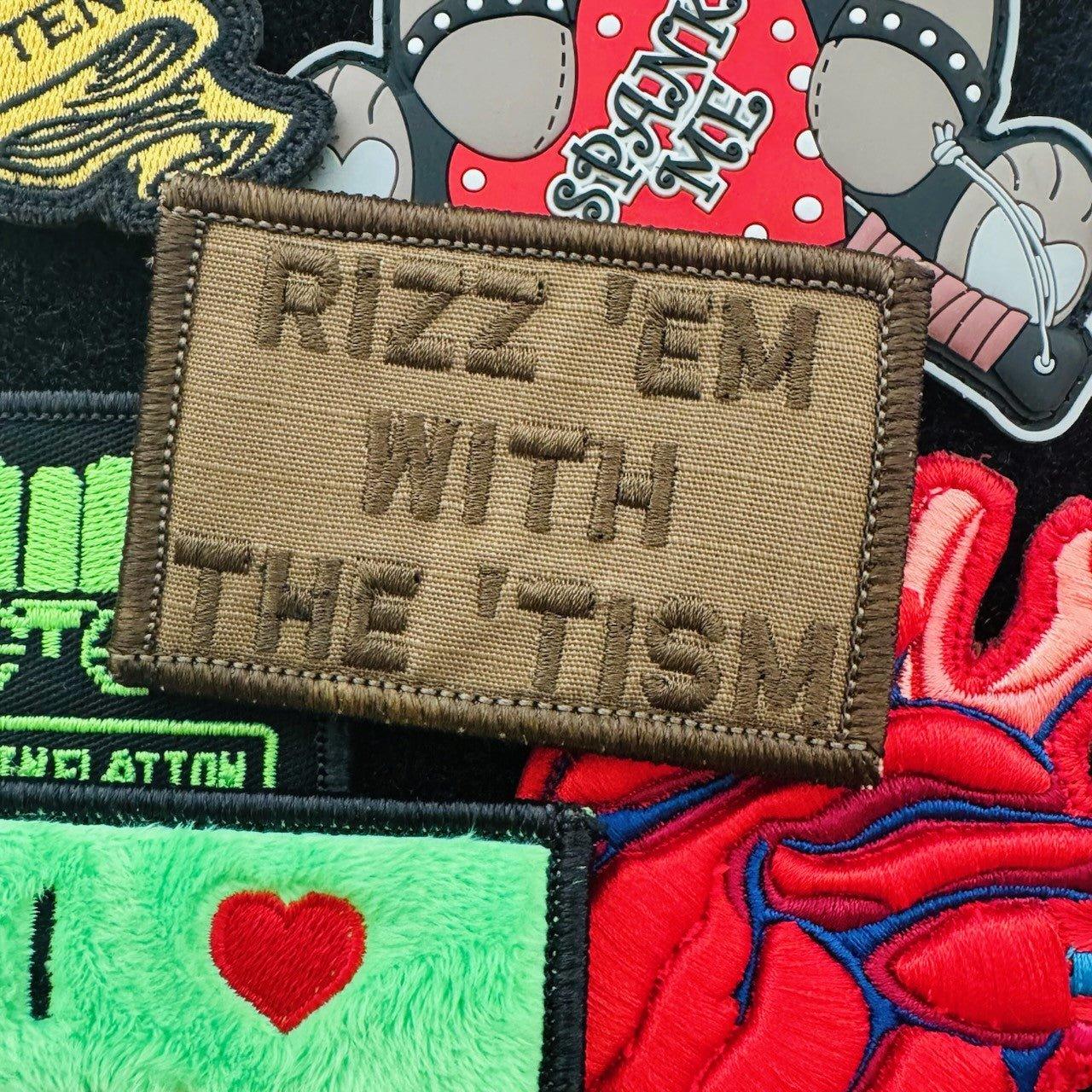 Rizz 'Em With The 'Tism Playful Unique Gen Z Style Embroidered