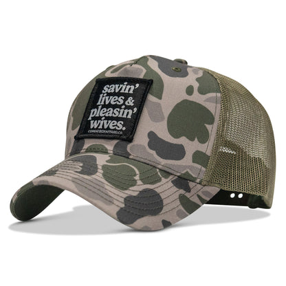 SAVIN' LIVES & PLEASIN' WIVES Patch SnapBack Hat