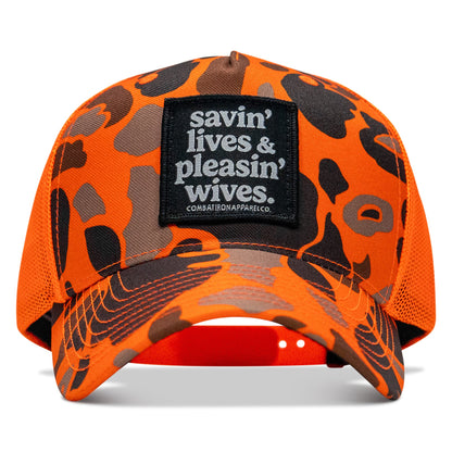 SAVIN' LIVES & PLEASIN' WIVES Patch SnapBack Hat