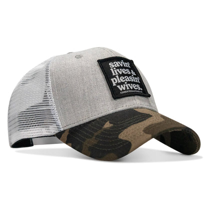SAVIN' LIVES & PLEASIN' WIVES Patch SnapBack Hat