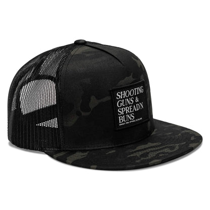 Shooting Guns & Spreadin' Buns Patch Flatbill Hat