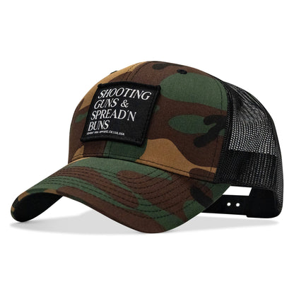 Shooting Guns & Spread'n Buns Patch Snapback Hat