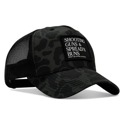 Shooting Guns & Spread'n Buns Patch Snapback Hat