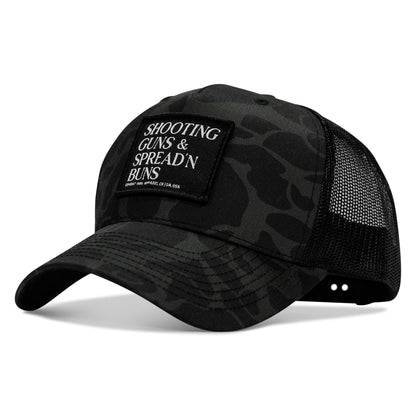 Shooting Guns & Spread'n Buns Patch Snapback Hat