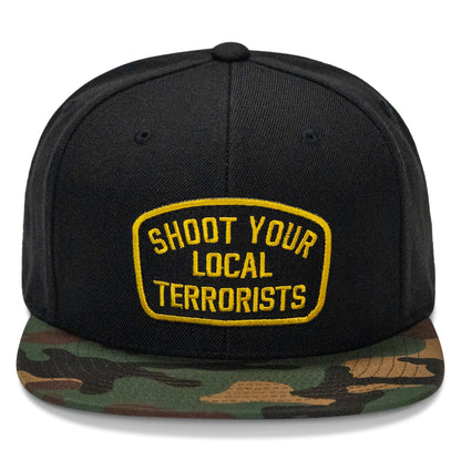 Shoot Your Local Terrorist Patch Flatbill Snapback Hat
