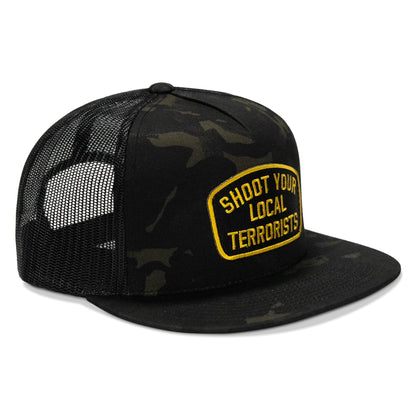Shoot Your Local Terrorist Patch Flatbill Snapback Hat
