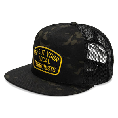 Shoot Your Local Terrorist Patch Flatbill Snapback Hat