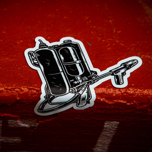 STAY VIOLENT FLAMETHROWER STICKER