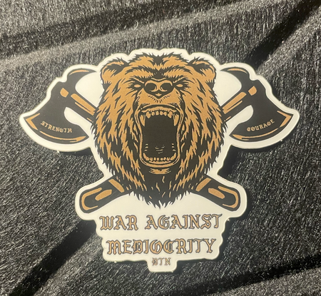 War Against Mediocrity Vinyl Sticker