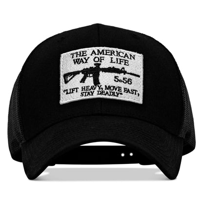 American Way Of Life White Patch Snapback Hat