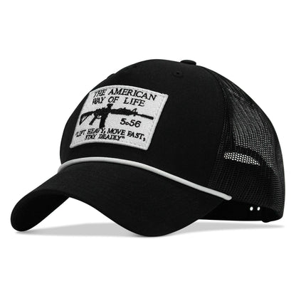 American Way Of Life White Patch Rope Snapback
