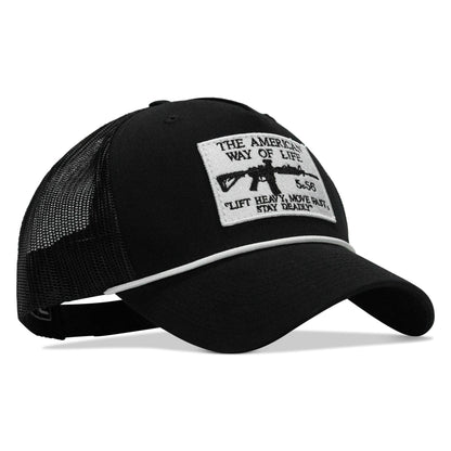 American Way Of Life White Patch Rope Snapback