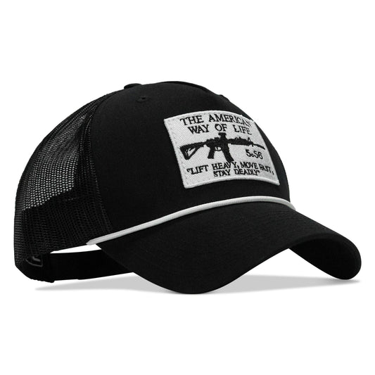 American Way Of Life White Patch Rope Snapback