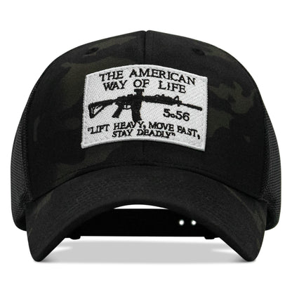 American Way Of Life White Patch Snapback Hat