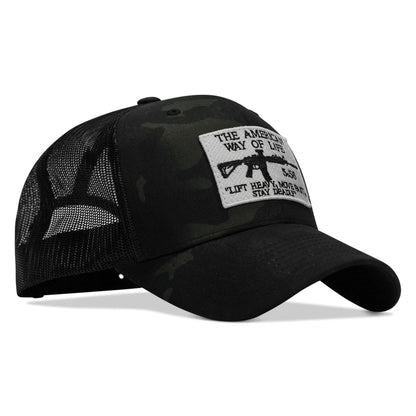 American Way Of Life White Patch Snapback Hat