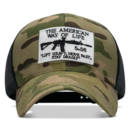 American Way Of Life White Patch Snapback Hat