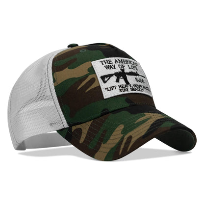 American Way Of Life White Patch Snapback Hat