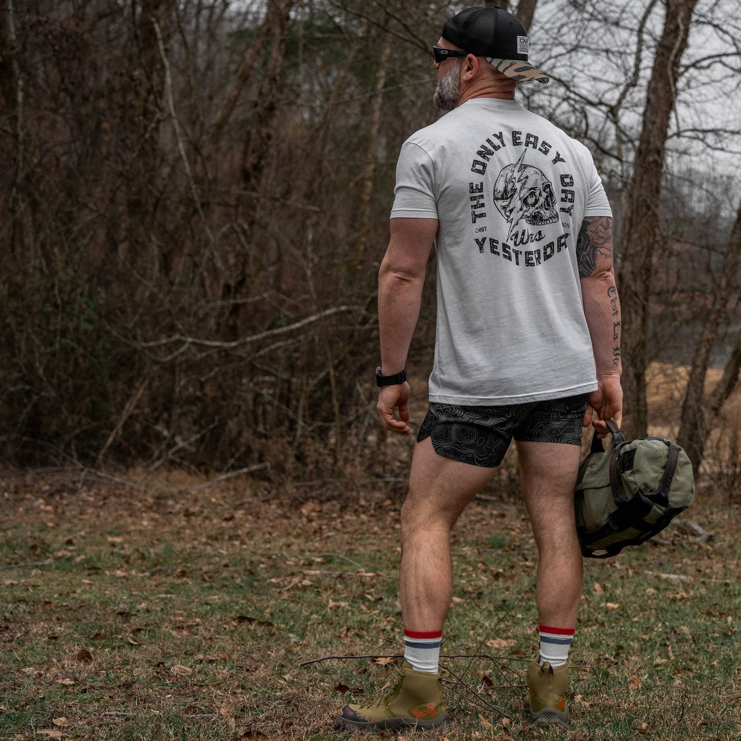 Only Easy Day Was Yesterday Skull Men's T-Shirt