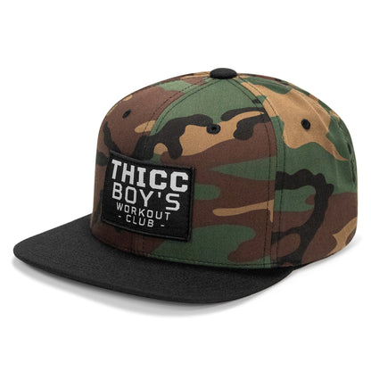 Thicc Boys Workout Club Patch Flatbill Snapback Hat