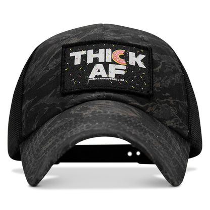 THICK AF Donut Edition Patch. Tactical Ripstop Mesh Snapback Hat