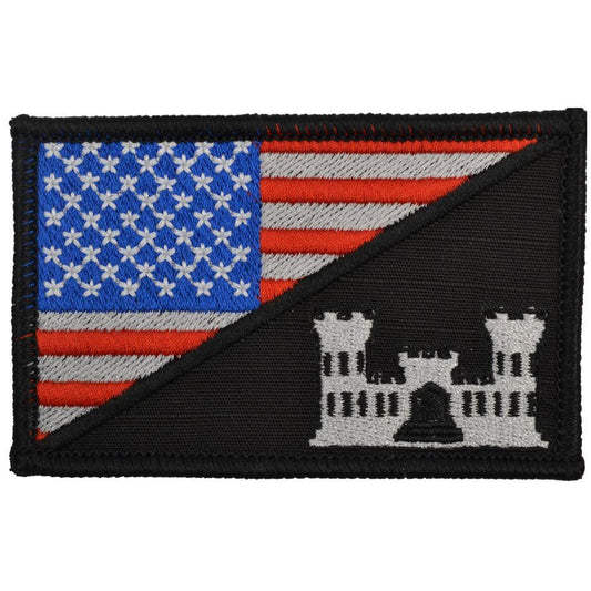 Army Engineer Castle USA Flag - 2.25x3.5 Patch
