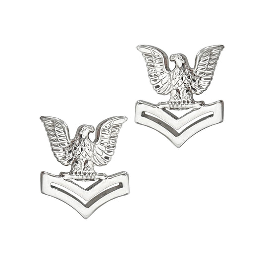 U.S. Navy Petty Officer 2nd Class Collar Device (E5) STA-BRITE® Pin-on (PAIR)