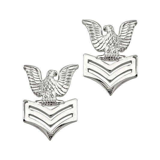 U.S. Navy Petty Officer 1st Class Collar Device (E6) STA-BRITE® Pin-on (PAIR)