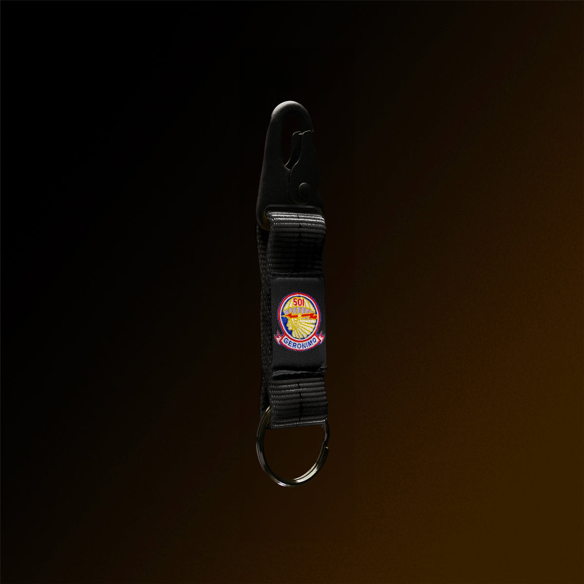 2-Below-Bite Black Lanyard Keychain