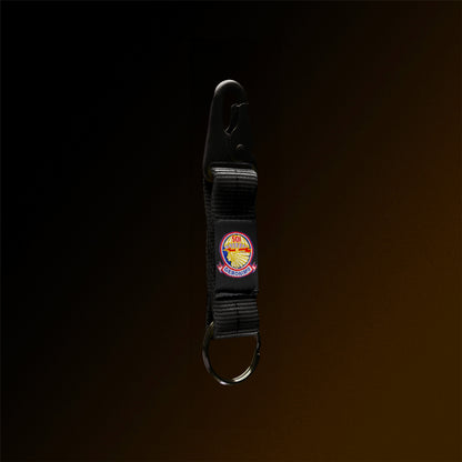 2-Below-Bite Black Lanyard Keychain