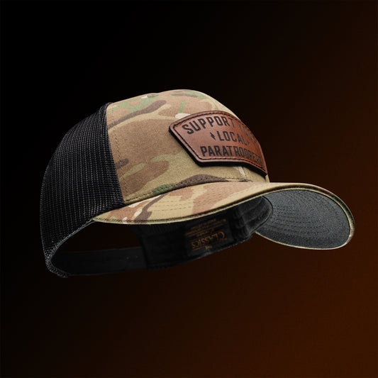Support Local Paratrooper Leather Patch Tactical Snapback