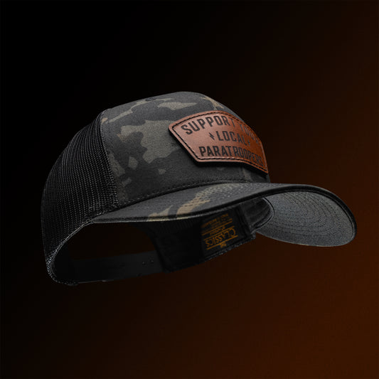 Support Local Paratrooper Leather Patch Tactical Snapback