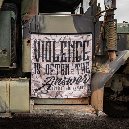 Violence Is Often The Answer 3'x3' Camo Flag
