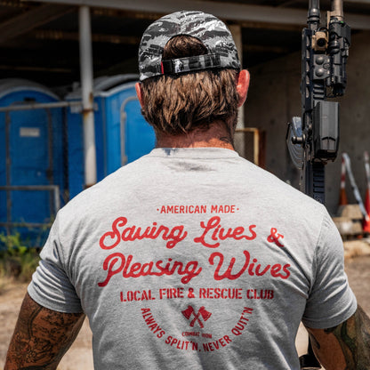 Saving Lives & Pleasing Wives Fire & Rescue Club Men's T-Shirt
