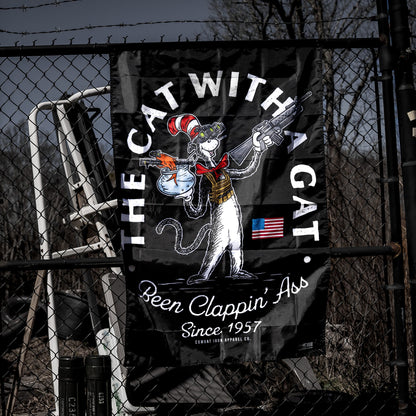 Cat With A Gat 3'x5' Flag