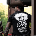 Load image into Gallery viewer, Freedom Fighter Cowboy President Trump Men&#39;s T-Shirt
