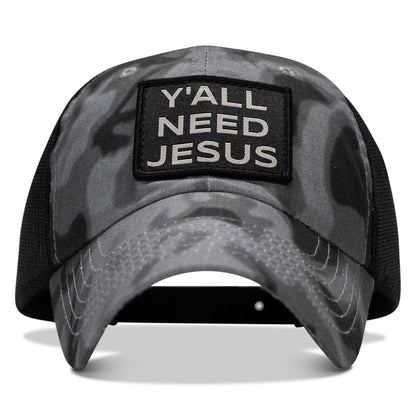Y'all Need Jesus Patch Tactical Ripstop Mesh Snapback Hat