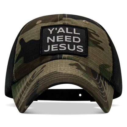 Y'all Need Jesus Patch Tactical Ripstop Mesh Snapback Hat