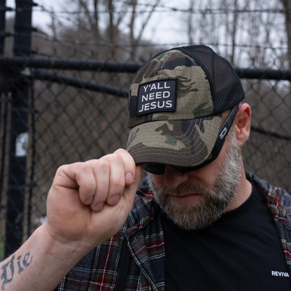 Y'all Need Jesus Patch Tactical Ripstop Mesh Snapback Hat