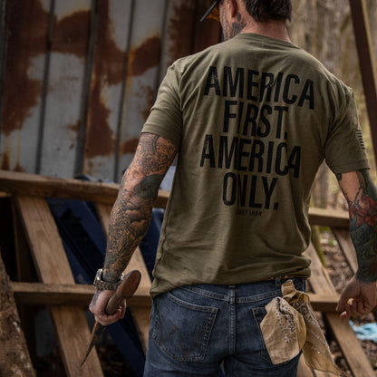 America First. American Only. Men's T-Shirt
